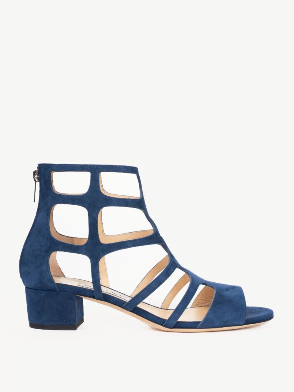 Jimmy Choo Ren 35 Pacific Suede Cage Sandals